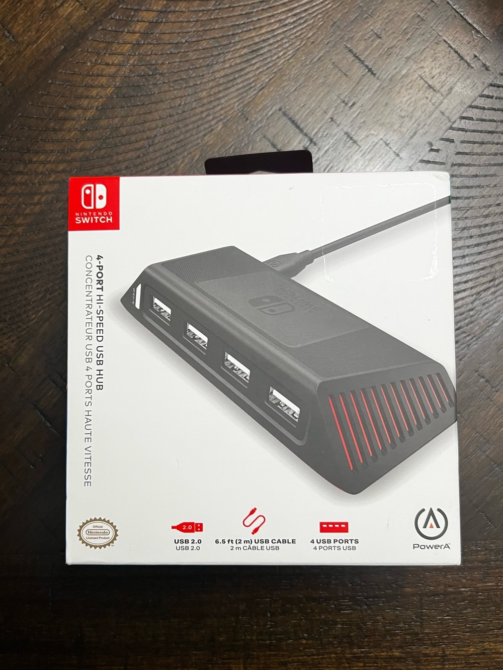 PowerA 4Port Hi-Speed USB Hub for Nintendo Switch, USB 2.0, 6 ft. USB Cable N185